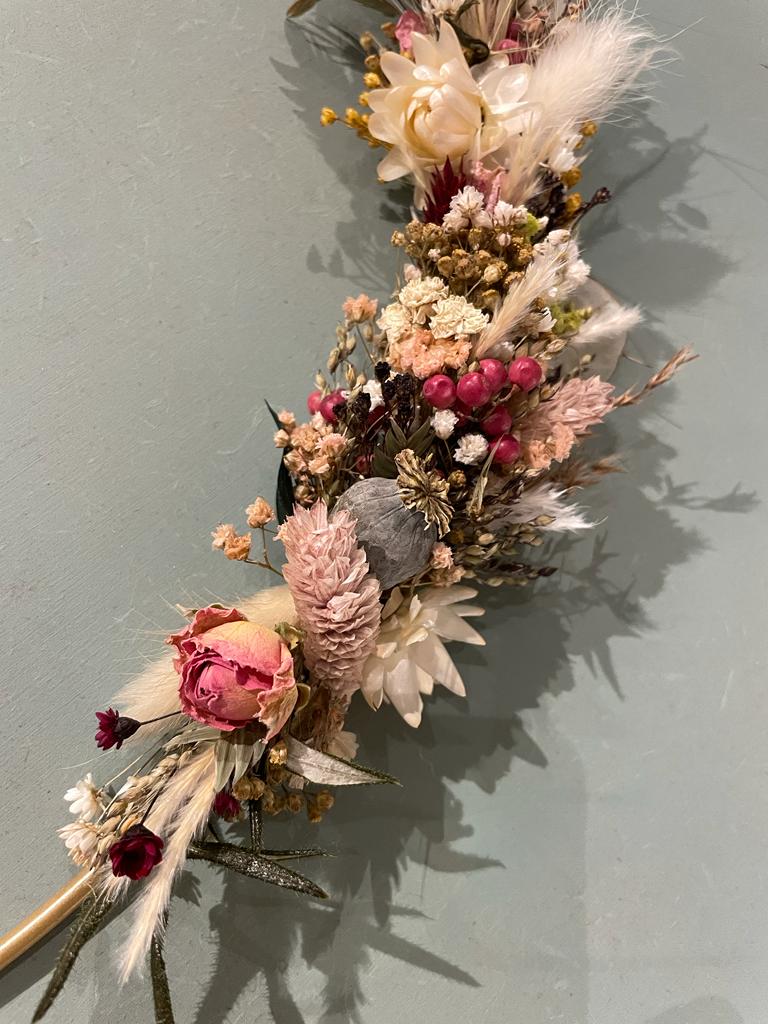 Couronne XL en fleurs séchées - à suspendre