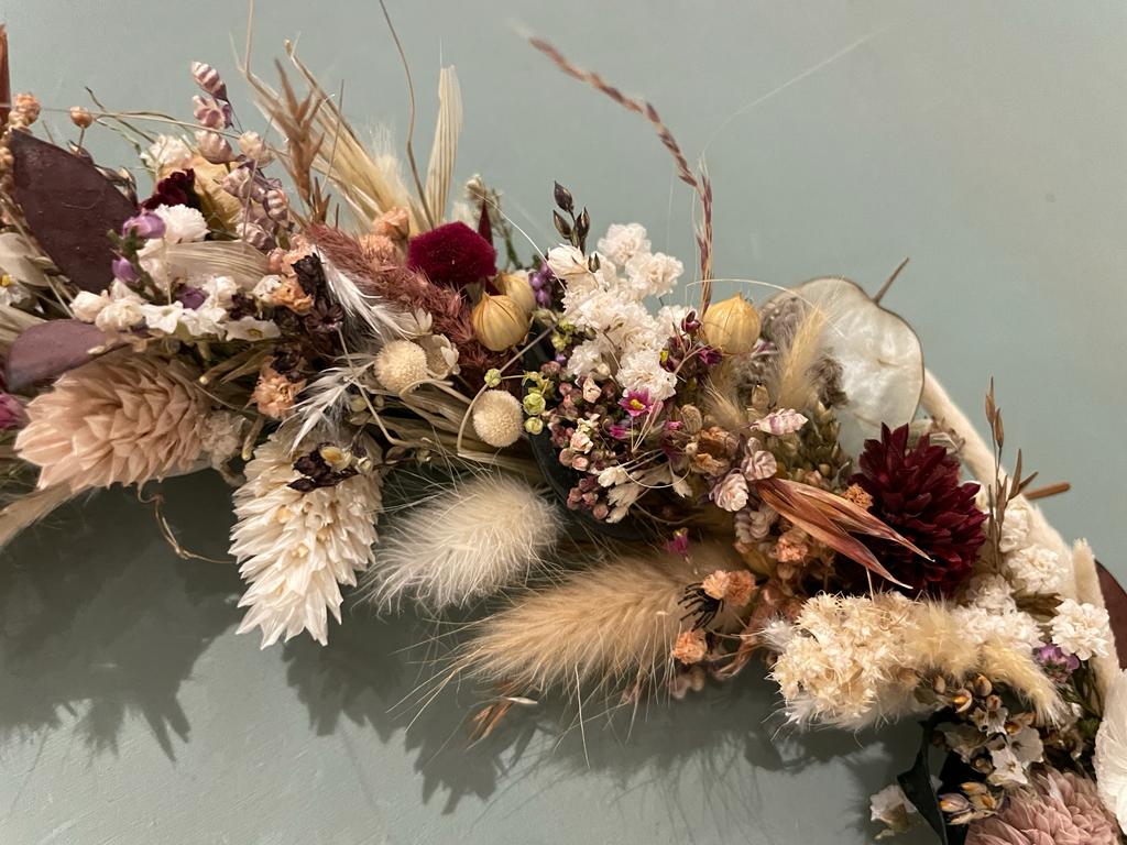 Couronne XL en fleurs séchées - à suspendre