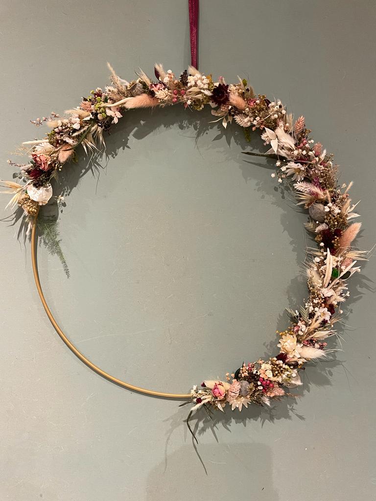Couronne XL en fleurs séchées - à suspendre