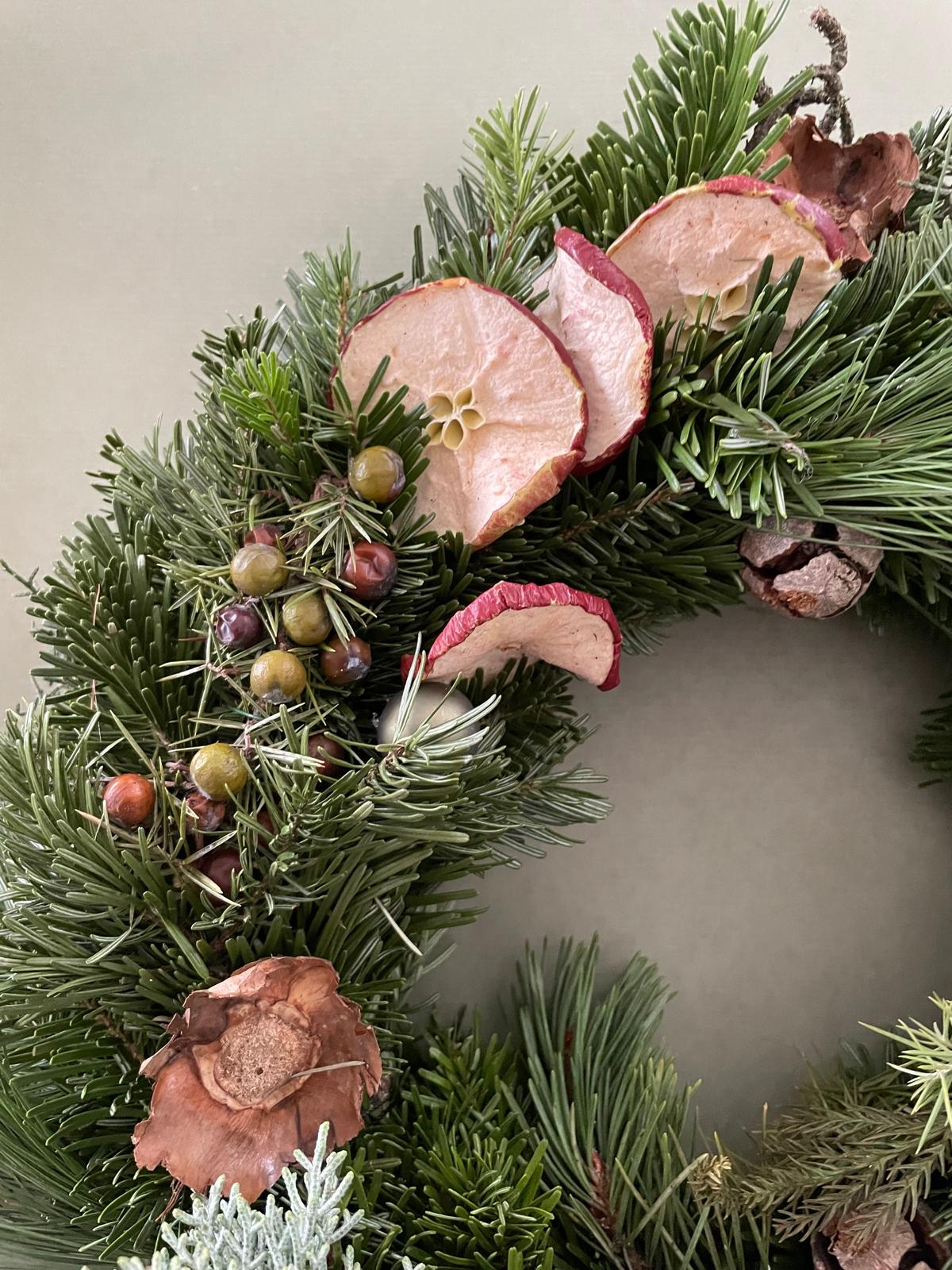Couronne de Noël - tons naturels
