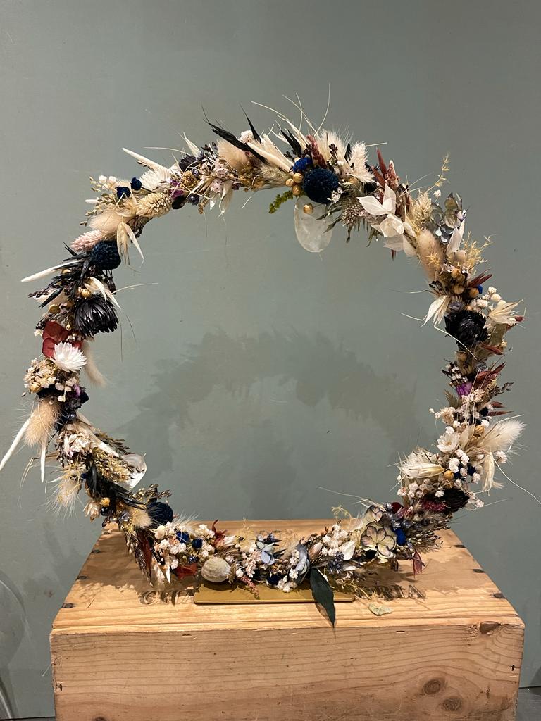 Couronne fleurs séchées - à poser