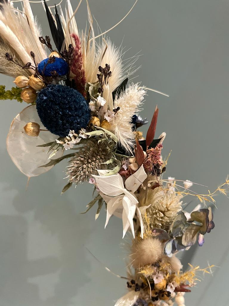 Couronne fleurs séchées - à poser