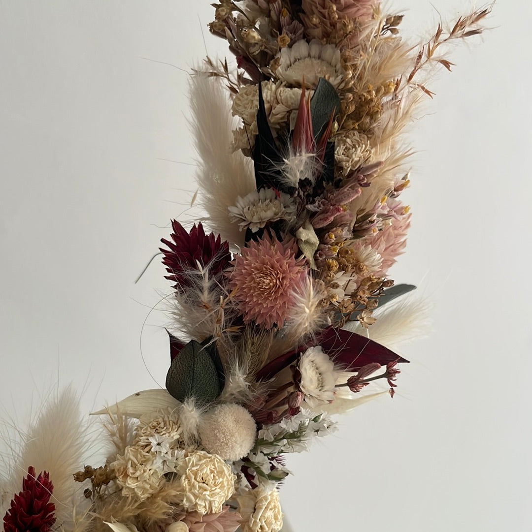 Couronne fleurs séchées - à poser
