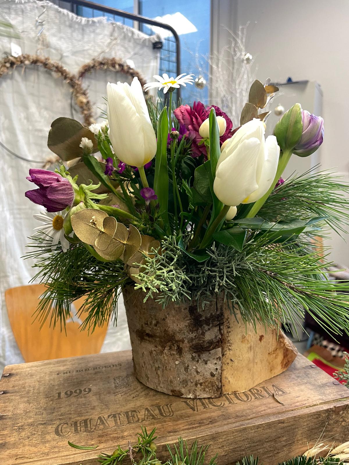 Centre de table fleurs fraîches - coloré ou pastel