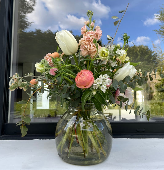 Vase en verre recyclé - vert d'eau