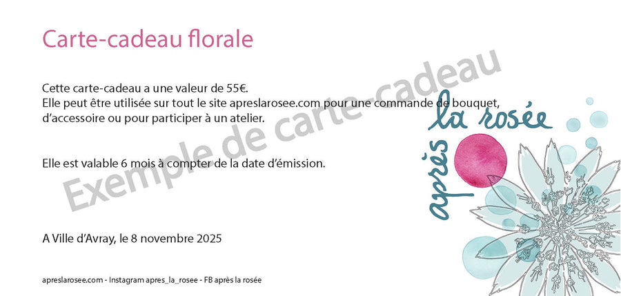 Offrir un atelier - Carte cadeau
