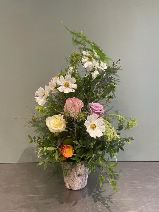 Bouquet piqué pastel - fleurs de saison